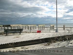 the water surge lifted long sections of boardwalk off of their support and moved them back one city block